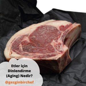 Soğuk hava deposunda asılarak dinlendirilen kırmızı et parçaları