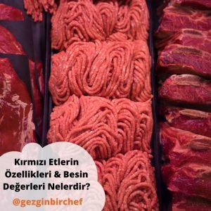 Sığır, dana, kuzu ve koyun etini yan yana gösteren çiğ kırmızı et çeşitleri