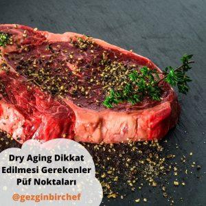 Dry aging dolabında yüzeyinde doğal kuru kabuk oluşmuş dinlendirilmiş et