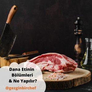 Dana eti bölümlerini gösteren kasap haritası: sırt, but, kol, boyun ve döş parçaları