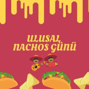 Eritilmiş peynir, jalapeño ve soslarla servis edilen tortilla cipsi nachos