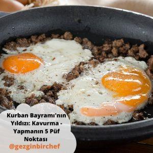 Tencerede kendi yağında kavrulmuş, kızarmış kuşbaşı et kavurması