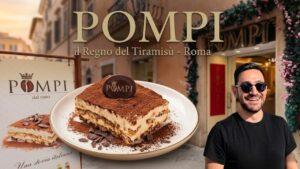 Pompi Roma: ikonik kırmızı kutuda classico tiramisu, Via della Croce şubesi önünde İspanya Merdivenleri yakını