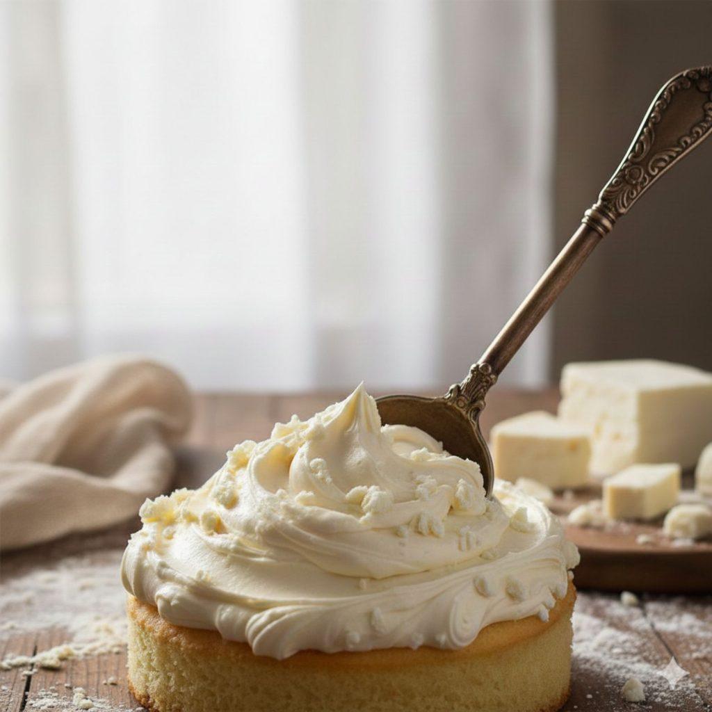 Taze labne peyniriyle hazırlanan, ipeksi pürüzsüz ve hafif köpüksü kıvamıyla göz kamaştıran, pastaları ve tatlıları taçlandıran davetkar peynirli krema.