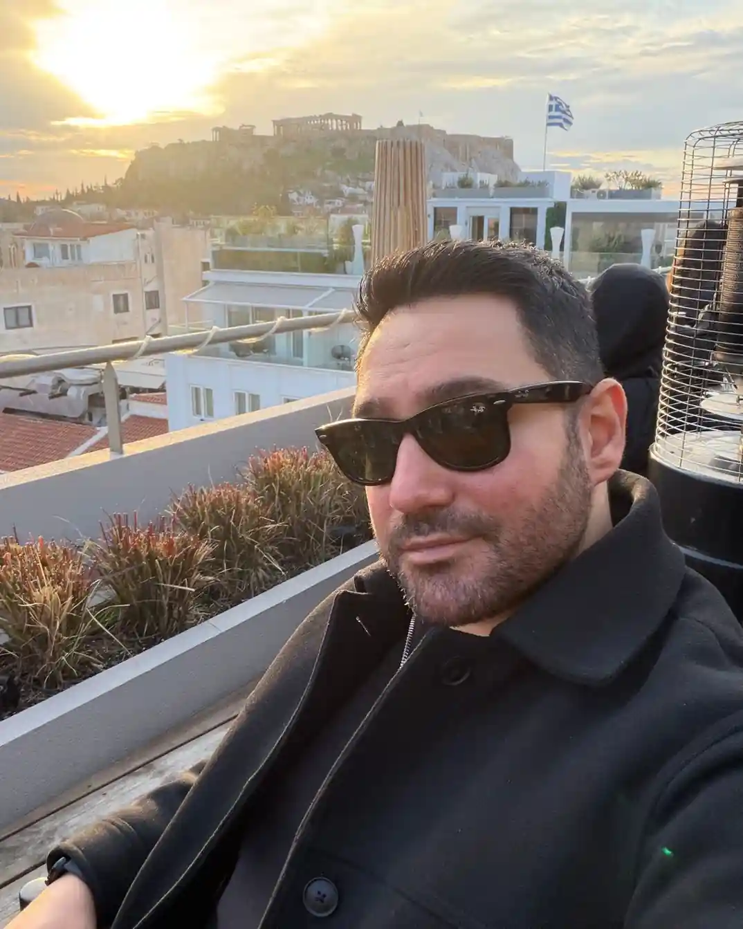 Athina Gün Batımı Akropolis Manzaralı Rooftop Cafe