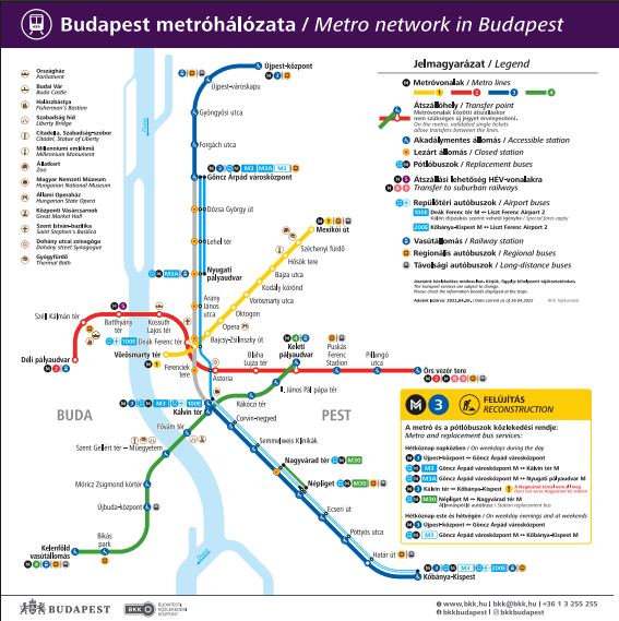 Budapeşte Metro Haritası 2026 - M1, M2, M3, M4 Hatları ve Aktarma Noktaları