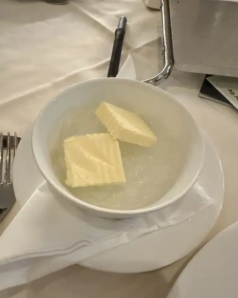 Fresh butter served with the bread at Plachutta in Vienna