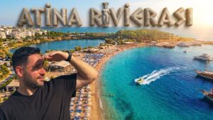 Atina Rivierası sahili ve Vouliagmeni Gölü termal su manzarası