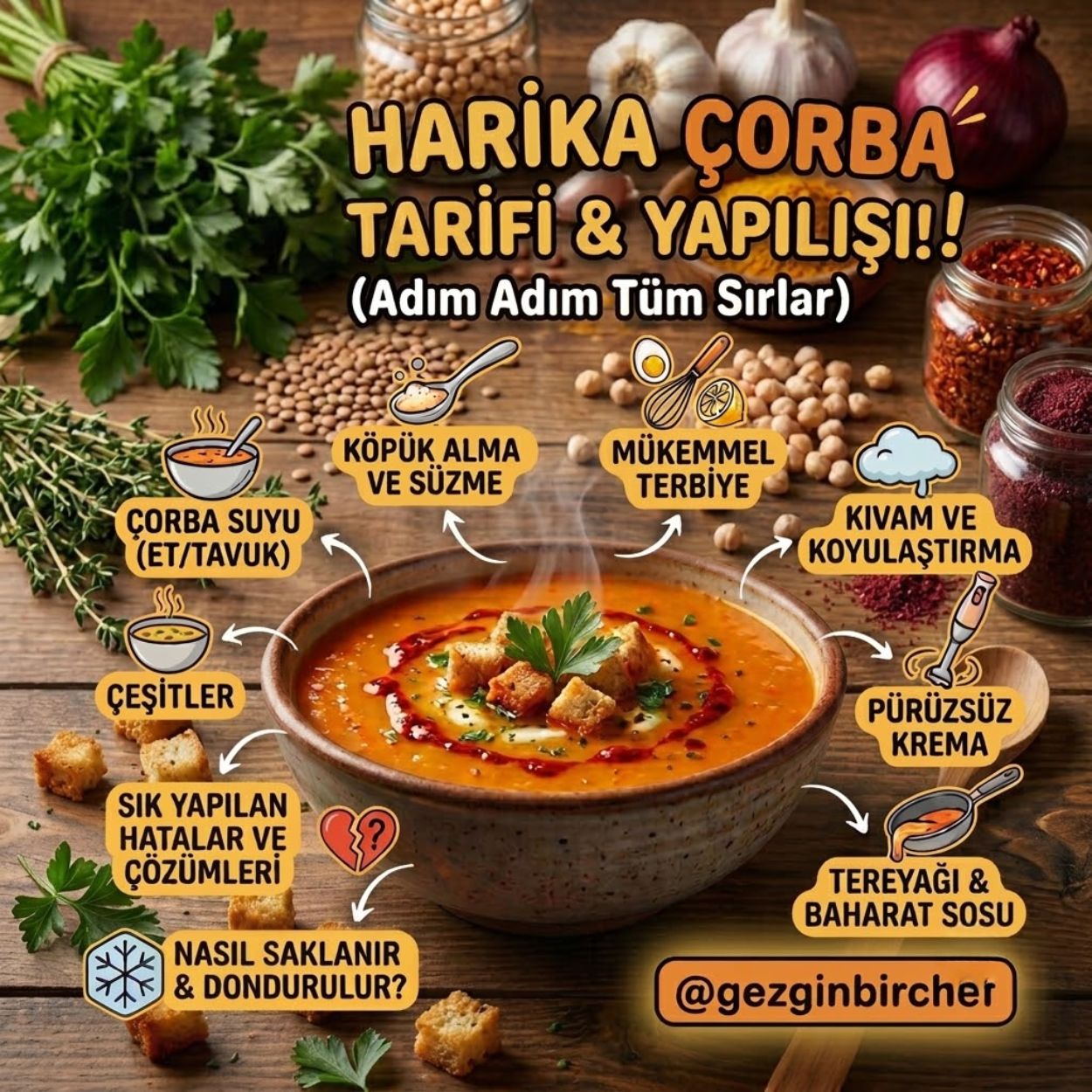 Çorba tarifleri rehberi: çeşitli ev yapımı sıcak çorbalar