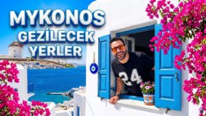 Kato Mili yel değirmenleri ve açık mavi gökyüzü, Mykonos gezilecek yerler rehberinin kapak görseli