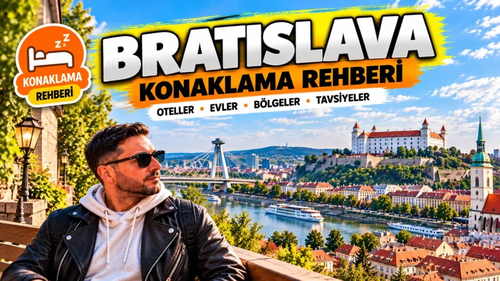 Bratislava'da nerede kalınır: Bratislava Kalesi, UFO Köprüsü ve Tuna manzarasıyla Bratislava konaklama rehberi kapağı