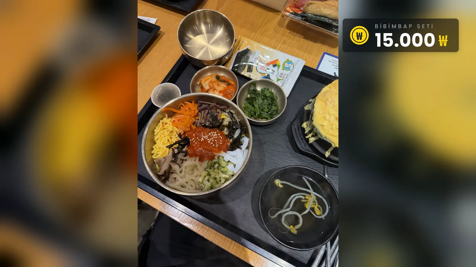 Shinsegae Centum City yemek katında bibimbap seti, Busan