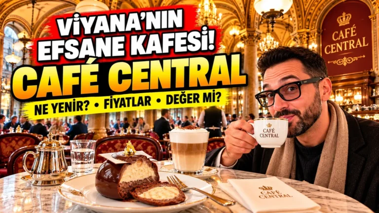 Café Central Viyana: Gezginbirchef Halil kubbeli kahvehane salonunda melanj ve çikolatalı tatlıyla