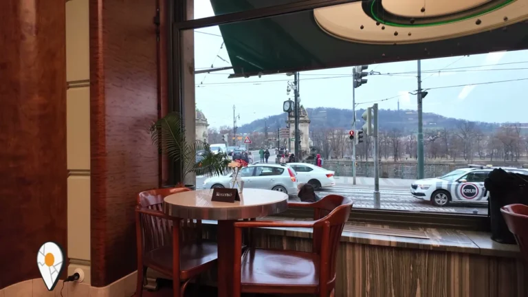 Window tables overlooking the Vltava at Café Slavia, Prague