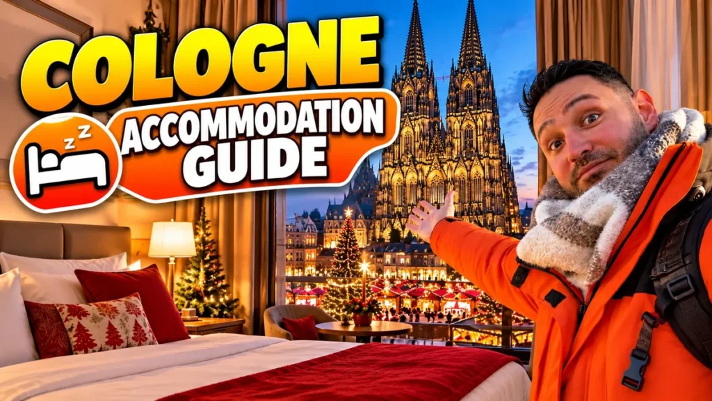 Cologne accommodation guide: hotel room with a view of Cologne Cathedral and the Christmas market