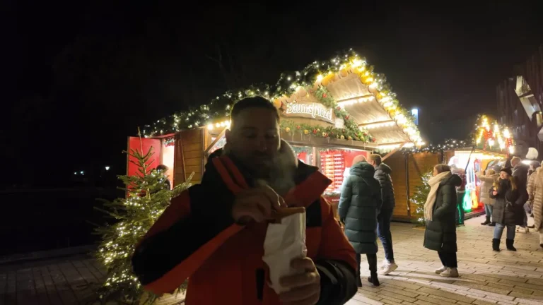 Chimney cake (trdelník) bought at the Königsallee Christmas market in Düsseldorf