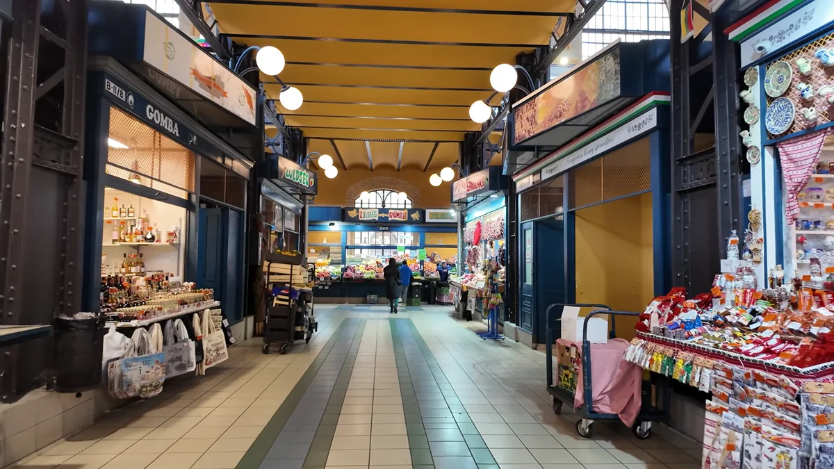 Shops along the upper gallery of the Great Market Hall, Budapest