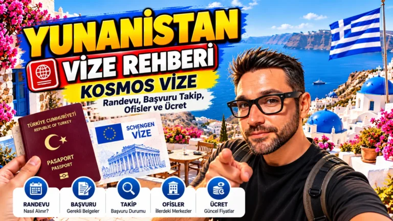 Kosmos Vize Yunanistan rehberi: randevu, başvuru takip, ofisler ve ücret