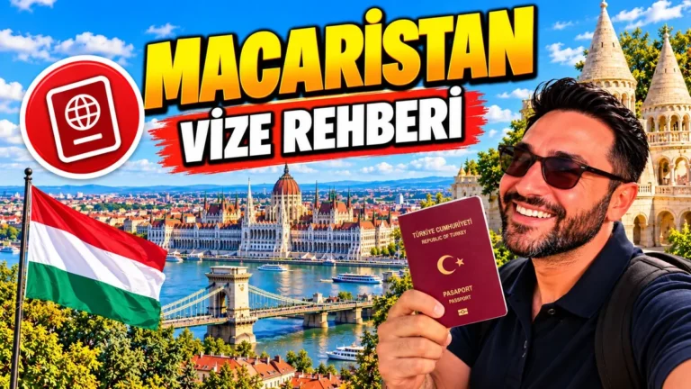 Macaristan vize rehberi: Budapeşte'de Balıkçı Tabyası önünde bordo pasaportla Halil, arkada Parlamento ve Zincir Köprü