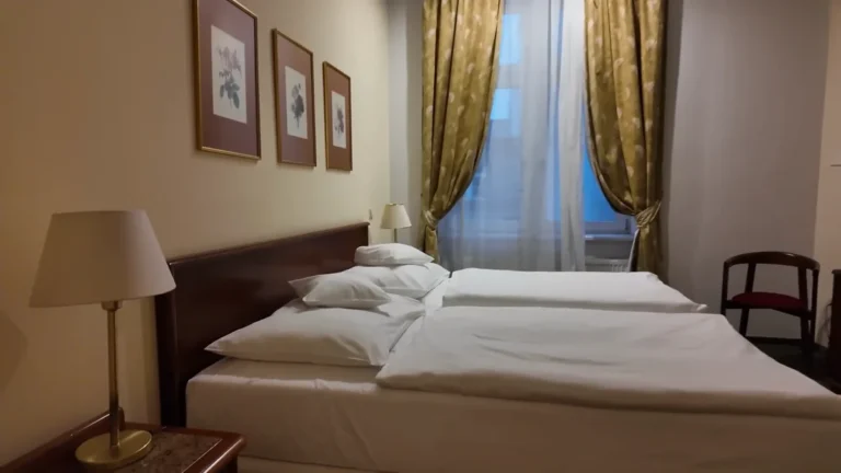 Prag Václav Meydanı'ndaki EA Hotel Rokoko'da kaldığımız çift yataklı oda