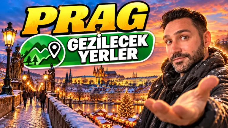Prag gezilecek yerler: Karlův Köprüsü, Vltava Nehri ve Prag Kalesi önünde Halil Şımır