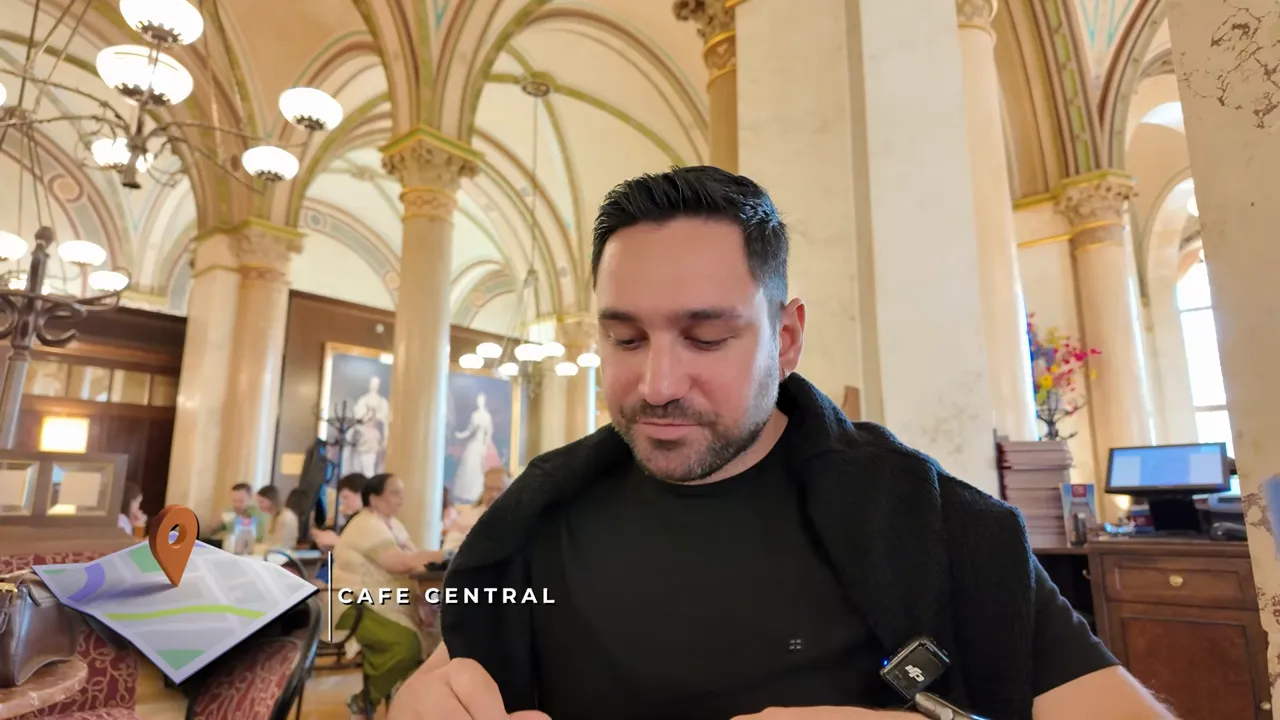 Gezginbirchef Halil, Café Central Viyana'nın kubbeli salonunda yemekte