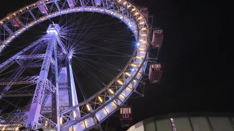 Prater'deki Riesenrad dönme dolabı, gece, Viyana