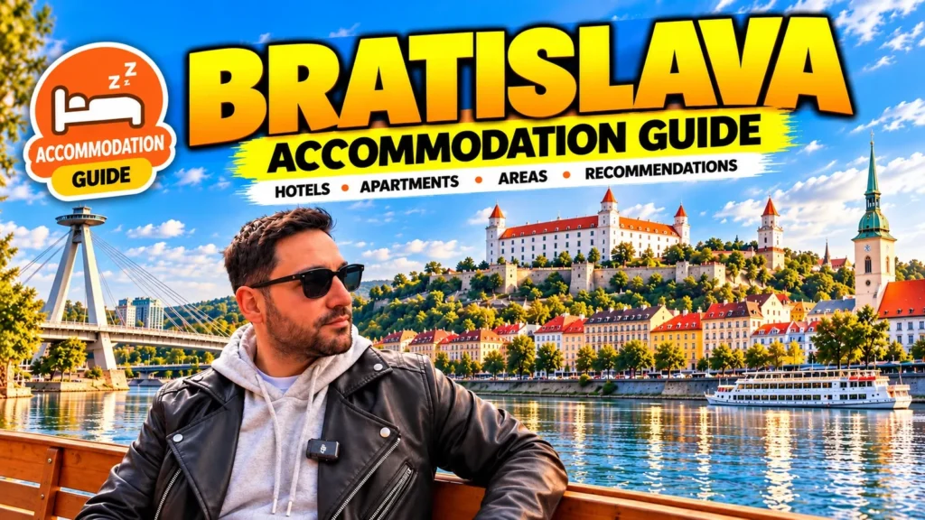 Where to stay in Bratislava: Bratislava Castle, UFO Bridge and Danube view, Bratislava accommodation guide cover
